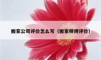 搬家公司評(píng)價(jià)怎么寫（搬家?guī)煾翟u(píng)價(jià)）