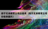 南寧兄弟搬家公司價(jià)格表（南寧兄弟搬家公司價(jià)格表圖片）