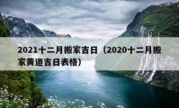 2021十二月搬家吉日（2020十二月搬家黃道吉日表格）