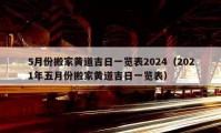 5月份搬家黃道吉日一覽表2024（2021年五月份搬家黃道吉日一覽表）