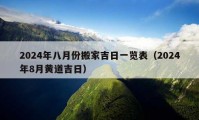 2024年八月份搬家吉日一覽表（2024年8月黃道吉日）