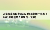 入宅搬家吉日查詢2024年最新版一覽表（2021年最佳的入搬家日一覽表）