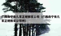 廣西南寧有幾家正規(guī)搬家公司（廣西南寧有幾家正規(guī)搬家公司?。?></a></figure>  
   <div   id=