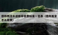 德邦物流長(zhǎng)途搬家收費(fèi)標(biāo)準(zhǔn)一覽表（德邦搬家怎么收費(fèi)）