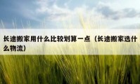 長途搬家用什么比較劃算一點(diǎn)（長途搬家選什么物流）