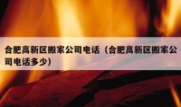 合肥高新區(qū)搬家公司電話（合肥高新區(qū)搬家公司電話多少）