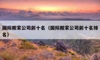 國際搬家公司前十名（國際搬家公司前十名排名）