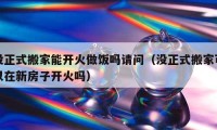 沒正式搬家能開火做飯嗎請問（沒正式搬家可以在新房子開火嗎）