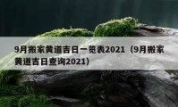 9月搬家黃道吉日一覽表2021（9月搬家黃道吉日查詢2021）