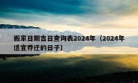 搬家日期吉日查詢表2024年（2024年適宜喬遷的日子）