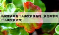 新房搬新家有什么講究和準備的（新房搬家有什么講究和忌諱）