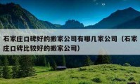 石家莊口碑好的搬家公司有哪幾家公司（石家莊口碑比較好的搬家公司）