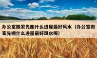 辦公室搬家先搬什么進屋最好風水（辦公室搬家先搬什么進屋最好風水呢）