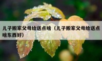 兒子搬家父母給送點(diǎn)啥（兒子搬家父母給送點(diǎn)啥東西好）