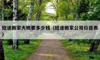 短途搬家大概要多少錢（短途搬家公司價目表）