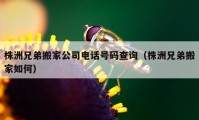 株洲兄弟搬家公司電話(huà)號(hào)碼查詢(xún)（株洲兄弟搬家如何）