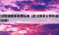 武漢短途搬家收費標準（武漢搬家公司長途搬家價格）