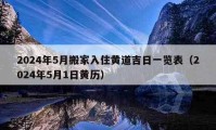 2024年5月搬家入住黃道吉日一覽表（2024年5月1日黃歷）