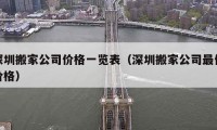 深圳搬家公司價(jià)格一覽表（深圳搬家公司最低價(jià)格）