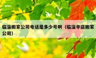 臨淄搬家公司電話是多少號(hào)?。ㄅR淄辛店搬家公司）