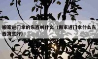 搬家進(jìn)門拿的東西叫什么（搬家進(jìn)門拿什么東西寓意好）