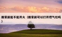 搬家前能不能開火（搬家前可以打開燃氣灶嗎）