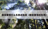 搬家要帶什么東西進(jìn)新房（搬家要帶的東西）