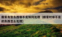 搬家有些東西帶不走如何處理（搬家時(shí)帶不走的東西怎么處理）