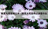 搬家入宅吉利口訣（搬家入宅吉利口訣是什么）