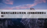 搬床找什么搬家公司沈陽(yáng)（沈陽(yáng)搬家找哪家公司）