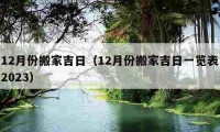 12月份搬家吉日（12月份搬家吉日一覽表2023）