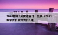 2020搬家8月黃道吉日一覽表（2021搬家吉日最好吉日8月）