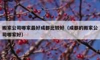 搬家公司哪家最好成都比較好（成都的搬家公司哪家好）