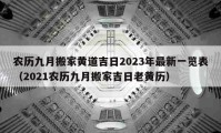 農(nóng)歷九月搬家黃道吉日2023年最新一覽表（2021農(nóng)歷九月搬家吉日老黃歷）