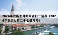 2024年農(nóng)歷七月搬家吉日一覽表（2024年農(nóng)歷七月二十七是幾號）