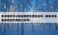 新房搬家可以提前搬些東西進去嗎（搬新家能提前把舊東西搬過去嗎）