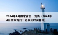 2024年4月搬家吉日一覽表（2024年4月搬家吉日一覽表及時間查詢）