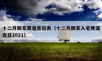 十二月搬家黃道吉日表（十二月搬家入宅黃道吉日2021）