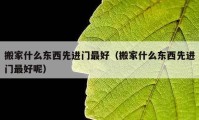 搬家什么東西先進(jìn)門(mén)最好（搬家什么東西先進(jìn)門(mén)最好呢）