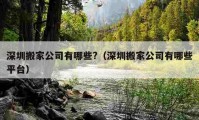 深圳搬家公司有哪些?（深圳搬家公司有哪些平臺(tái)）