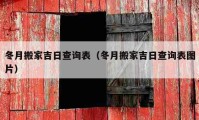 冬月搬家吉日查詢表（冬月搬家吉日查詢表圖片）