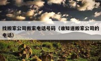 找搬家公司搬家電話號碼（誰知道搬家公司的電話）