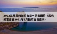 2022三月屬雞搬家吉日一覽表圖片（屬雞搬家吉日2021年2月搬家吉日查詢）