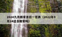 2024九月搬家吉日一覽表（2022年9月24適合搬家嗎）