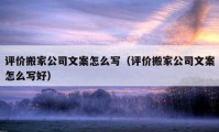 評(píng)價(jià)搬家公司文案怎么寫（評(píng)價(jià)搬家公司文案怎么寫好）