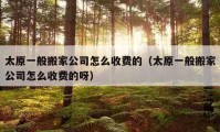 太原一般搬家公司怎么收費的（太原一般搬家公司怎么收費的呀）