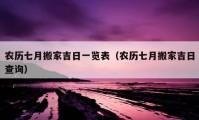 農(nóng)歷七月搬家吉日一覽表（農(nóng)歷七月搬家吉日查詢）