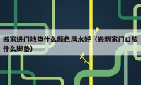 搬家進門地墊什么顏色風水好（搬新家門口放什么腳墊）