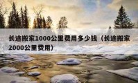 長途搬家1000公里費用多少錢（長途搬家2000公里費用）