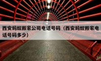 西安螞蟻搬家公司電話號碼（西安螞蟻搬家電話號碼多少）